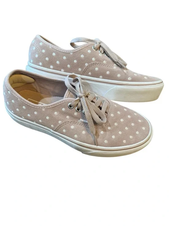 Vans Authentic Platform 2.0 Suede Polka Dot Sneakers - Light Pink & White Size 8 - Picture 9 of 14